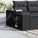 vidaXL Rafturi de depozitare, 2 buc., negru, poliratan vidaXL Rafturi de depozitare, 2 buc., negru, poliratan