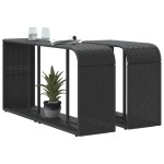 vidaXL Rafturi de depozitare, 2 buc., negru, poliratan vidaXL Rafturi de depozitare, 2 buc., negru, poliratan