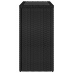 vidaXL Masă laterală grădină blat sticlă negru 58x27,5x55 cm poliratan