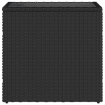 vidaXL Masă laterală grădină blat sticlă negru 58x27,5x55 cm poliratan