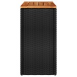 vidaXL Masă laterală de grădină blat lemn negru 58x27,5x55cm poliratan