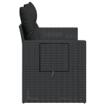 vidaXL Canapea de grădină cu perne, 2 locuri, negru, poliratan vidaXL Canapea de grădină cu perne, 2 locuri, negru, poliratan