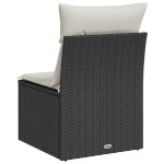 vidaXL Canapea de grădină fără cotiere, cu perne, negru, poliratan vidaXL Canapea de grădină fără cotiere, cu perne, negru, poliratan