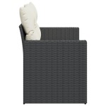 vidaXL Canapea de grădină cu perne, 2 locuri, negru, poliratan vidaXL Canapea de grădină cu perne, 2 locuri, negru, poliratan