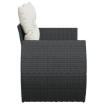 vidaXL Canapea de grădină cu perne, 2 locuri, negru, poliratan vidaXL Canapea de grădină cu perne, 2 locuri, negru, poliratan