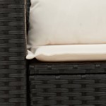 vidaXL Canapea de grădină cu perne, 2 locuri, negru, poliratan vidaXL Canapea de grădină cu perne, 2 locuri, negru, poliratan