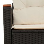 vidaXL Canapea de grădină cu perne, 2 locuri, negru, poliratan vidaXL Canapea de grădină cu perne, 2 locuri, negru, poliratan