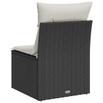 vidaXL Fotoliu de grădină fără cotiere, cu perne, negru, poliratan vidaXL Fotoliu de grădină fără cotiere, cu perne, negru, poliratan
