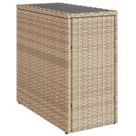 vidaXL Masă laterală grădină, blat sticlă, bej 58x27,5x55 cm poliratan vidaXL Masă laterală grădină, blat sticlă, bej 58x27,5x55 cm poliratan