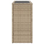 vidaXL Masă laterală grădină, blat sticlă, bej 58x27,5x55 cm poliratan vidaXL Masă laterală grădină, blat sticlă, bej 58x27,5x55 cm poliratan