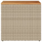 vidaXL Masă laterală de grădină blat lemn bej 58x27,5x55 cm poliratan