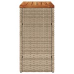 vidaXL Masă laterală de grădină blat lemn bej 58x27,5x55 cm poliratan