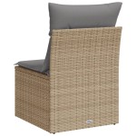 vidaXL Canapea de grădină fără cotiere, cu perne, bej, poliratan vidaXL Canapea de grădină fără cotiere, cu perne, bej, poliratan