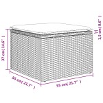 vidaXL Taburet de grădină cu pernă, bej, 55x55x37 cm, poliratan vidaXL Taburet de grădină cu pernă, bej, 55x55x37 cm, poliratan