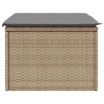 vidaXL Taburet de grădină cu pernă, bej, 55x55x37 cm, poliratan vidaXL Taburet de grădină cu pernă, bej, 55x55x37 cm, poliratan