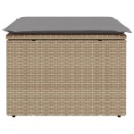 vidaXL Taburet de grădină cu pernă, bej, 55x55x37 cm, poliratan vidaXL Taburet de grădină cu pernă, bej, 55x55x37 cm, poliratan