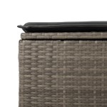 vidaXL Taburet de grădină cu pernă, gri, 55x55x37 cm, poliratan vidaXL Taburet de grădină cu pernă, gri, 55x55x37 cm, poliratan