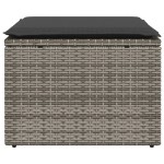 vidaXL Taburet de grădină cu pernă, gri, 55x55x37 cm, poliratan vidaXL Taburet de grădină cu pernă, gri, 55x55x37 cm, poliratan