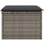 vidaXL Taburet de grădină cu pernă, gri, 55x55x37 cm, poliratan vidaXL Taburet de grădină cu pernă, gri, 55x55x37 cm, poliratan