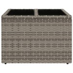 vidaXL Masă de grădină cu blat din sticlă, gri, 55x55x37 cm, poliratan vidaXL Masă de grădină cu blat din sticlă, gri, 55x55x37 cm, poliratan