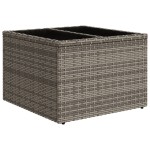 vidaXL Masă de grădină cu blat din sticlă, gri, 55x55x37 cm, poliratan vidaXL Masă de grădină cu blat din sticlă, gri, 55x55x37 cm, poliratan