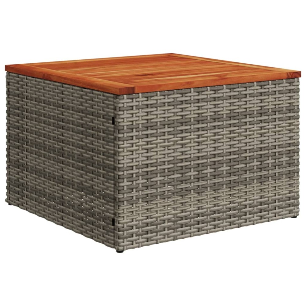 vidaXL Masă de grădină, gri, 55x55x37 cm, poliratan și lemn acacia