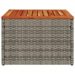 vidaXL Masă de grădină, gri, 55x55x37 cm, poliratan și lemn acacia vidaXL Masă de grădină, gri, 55x55x37 cm, poliratan și lemn acacia