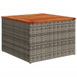 vidaXL Masă de grădină, gri, 55x55x37 cm, poliratan și lemn acacia vidaXL Masă de grădină, gri, 55x55x37 cm, poliratan și lemn acacia