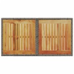 vidaXL Masă de grădină, gri, 100x55x73 cm, poliratan și lemn de acacia