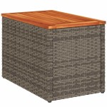 vidaXL Mese laterale de grădină 2 buc. gri 55x34x37cm lemn/poliratan vidaXL Mese laterale de grădină 2 buc. gri 55x34x37cm lemn/poliratan