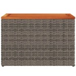 vidaXL Mese laterale de grădină 2 buc. gri 55x34x37cm lemn/poliratan vidaXL Mese laterale de grădină 2 buc. gri 55x34x37cm lemn/poliratan