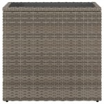 vidaXL Masă laterală grădină, blat sticlă, gri 58x27,5x55 cm poliratan vidaXL Masă laterală grădină, blat sticlă, gri 58x27,5x55 cm poliratan