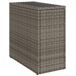 vidaXL Masă laterală grădină, blat sticlă, gri 58x27,5x55 cm poliratan vidaXL Masă laterală grădină, blat sticlă, gri 58x27,5x55 cm poliratan