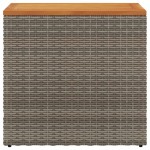 vidaXL Masă laterală de grădină blat lemn gri 58x27,5x55 cm poliratan