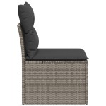 vidaXL Fotoliu de grădină fără cotiere, cu perne, gri, poliratan vidaXL Fotoliu de grădină fără cotiere, cu perne, gri, poliratan