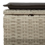 vidaXL Taburet de grădină cu pernă gri deschis, 55x55x37 cm, poliratan vidaXL Taburet de grădină cu pernă gri deschis, 55x55x37 cm, poliratan