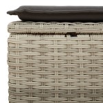 vidaXL Taburet de grădină cu pernă gri deschis, 55x55x37 cm, poliratan vidaXL Taburet de grădină cu pernă gri deschis, 55x55x37 cm, poliratan