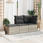 vidaXL Taburet de grădină cu pernă gri deschis, 55x55x37 cm, poliratan vidaXL Taburet de grădină cu pernă gri deschis, 55x55x37 cm, poliratan