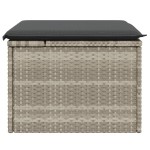 vidaXL Taburet de grădină cu pernă gri deschis, 55x55x37 cm, poliratan vidaXL Taburet de grădină cu pernă gri deschis, 55x55x37 cm, poliratan