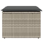 vidaXL Taburet de grădină cu pernă gri deschis, 55x55x37 cm, poliratan vidaXL Taburet de grădină cu pernă gri deschis, 55x55x37 cm, poliratan