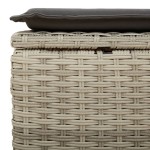 vidaXL Taburet de grădină cu pernă gri deschis, 55x55x37 cm, poliratan vidaXL Taburet de grădină cu pernă gri deschis, 55x55x37 cm, poliratan