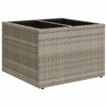 vidaXL Masă de grădină blat sticlă, gri deschis, 55x55x37 cm poliratan vidaXL Masă de grădină blat sticlă, gri deschis, 55x55x37 cm poliratan
