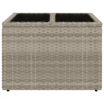 vidaXL Masă de grădină blat sticlă, gri deschis, 55x55x37 cm poliratan vidaXL Masă de grădină blat sticlă, gri deschis, 55x55x37 cm poliratan