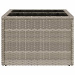 vidaXL Masă de grădină blat sticlă, gri deschis, 55x55x37 cm poliratan vidaXL Masă de grădină blat sticlă, gri deschis, 55x55x37 cm poliratan