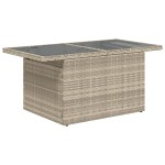 vidaXL Masă de grădină cu blat din sticlă, gri deschis, 100x55x73 cm vidaXL Masă de grădină cu blat din sticlă, gri deschis, 100x55x73 cm