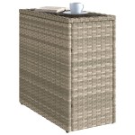 vidaXL Masă laterală grădină, blat sticlă, gri 58x27,5x55 cm poliratan vidaXL Masă laterală grădină, blat sticlă, gri 58x27,5x55 cm poliratan
