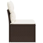 vidaXL Canapea de grădină fără cotiere, cu perne, maro, poliratan vidaXL Canapea de grădină fără cotiere, cu perne, maro, poliratan
