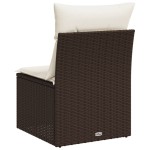 vidaXL Canapea de grădină fără cotiere, cu perne, maro, poliratan vidaXL Canapea de grădină fără cotiere, cu perne, maro, poliratan