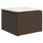 vidaXL Taburet de grădină cu pernă, maro, 55x55x37 cm, poliratan vidaXL Taburet de grădină cu pernă, maro, 55x55x37 cm, poliratan