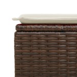 vidaXL Taburet de grădină cu pernă, maro, 55x55x37 cm, poliratan vidaXL Taburet de grădină cu pernă, maro, 55x55x37 cm, poliratan